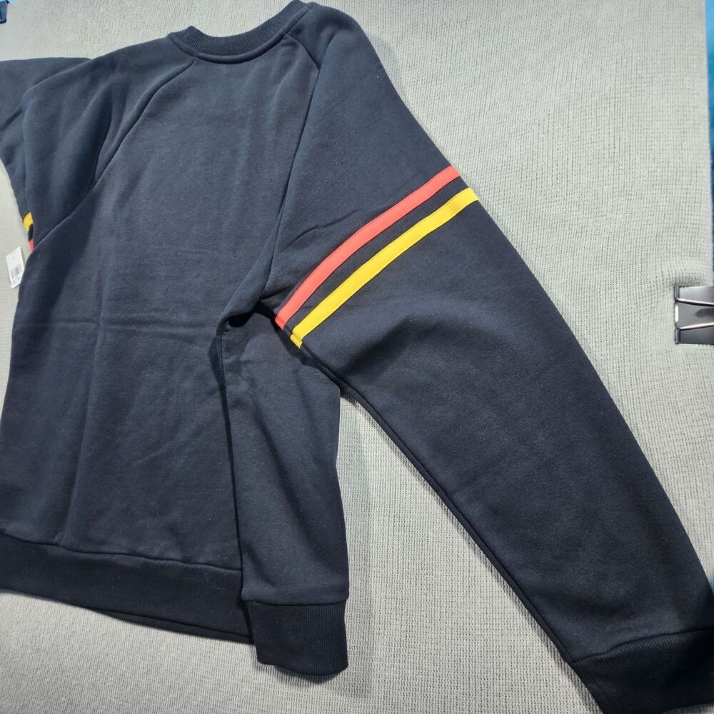 Disney Men's Mickey Mouse Black Pullover Sweatshirt Striped Sleeves XL - Picture 11 of 16
